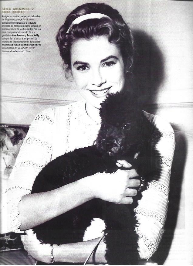 LAMINA 37220: Grace Kelly con su perro