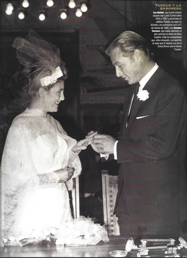 LAMINA 37238: Boda de Carmen Cervera con Lex Barker