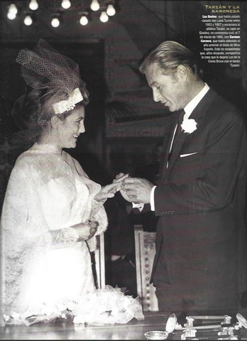 LAMINA 37238: Boda de Carmen Cervera con Lex Barker