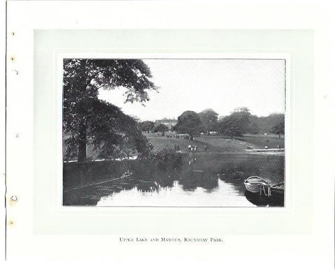 LAMINA 36977: Upper Lake and Mansion, Roundhay Park of Leeds
