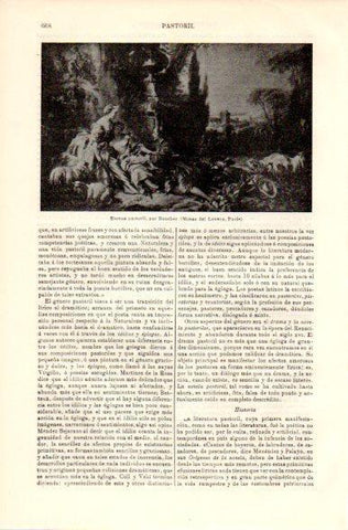 LAMINA V42398: Escena pastoril por Boucher