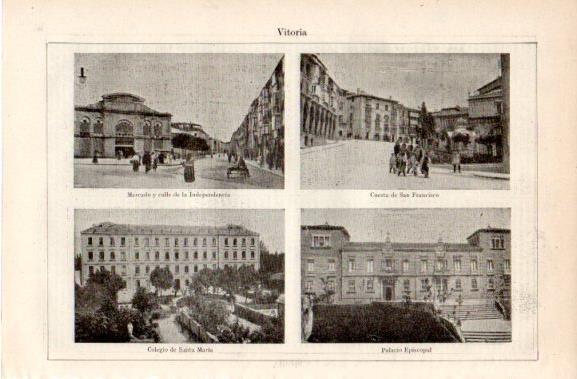 LAMINA V42772: Mercado, Cuesta de San Francisco y Palacio Episcopal, Vitoria