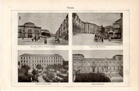 LAMINA V42772: Mercado, Cuesta de San Francisco y Palacio Episcopal, Vitoria
