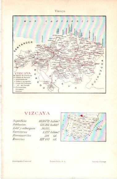 LAMINA V42811: Mapa de la provincia de Vizcaya