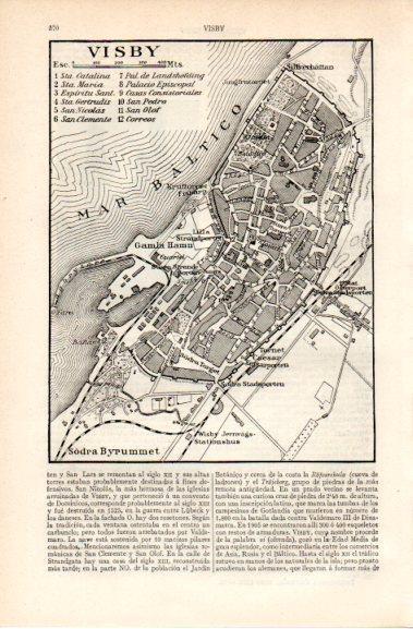 LAMINA V42747: Plano de Visby, Suecia