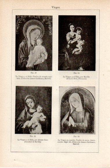 LAMINA V42732: La Virgen y el Niño por Murillo y Alonso Cano