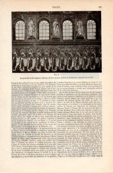 LAMINA V42723: La precesion de las virgenes mosaico, Ravena