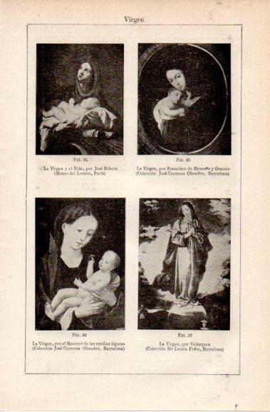 LAMINA V42733: La Virgen y el Niño por Ribera y por Velazquez