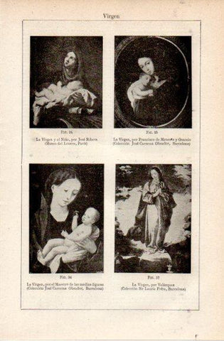 LAMINA V42733: La Virgen y el Niño por Ribera y por Velazquez