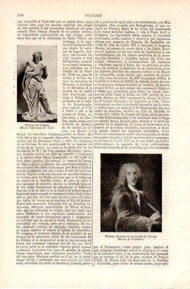 LAMINA V42824: Voltaire por escuela de Detroy