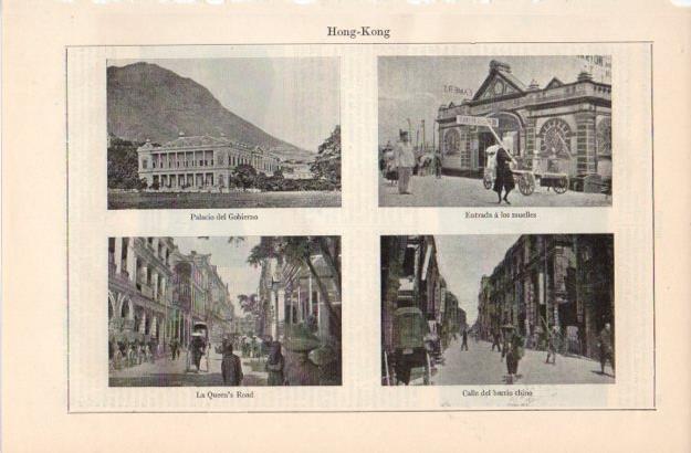 LAMINA V42914: Palacio del Gobierno, Quee's Road y calle del barrio chino, Hong Kong
