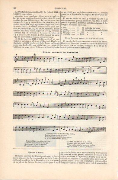 LAMINA V42910: Himno nacional de Honduras