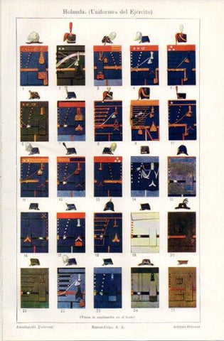 LAMINA V42900: Uniformes del Ejercito de Holanda
