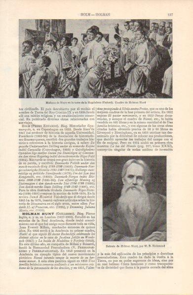 LAMINA V42907: Retrat de Holman Hunt por W. B. Richmond