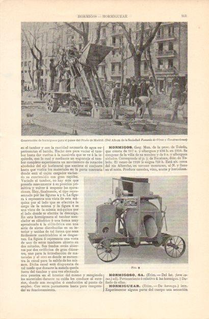 LAMINA V42929: Construccion de hormigones para el paseo del Prado de Madrid
