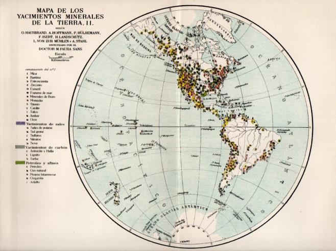 LAMINA V42960: Mapa yacimientos minerales de la Tierra II