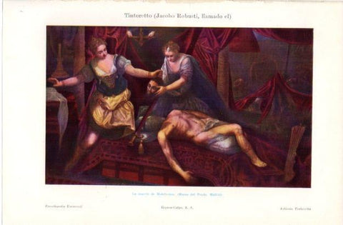 LAMINA V42931: La muerte de Holofernes por Tintoretto