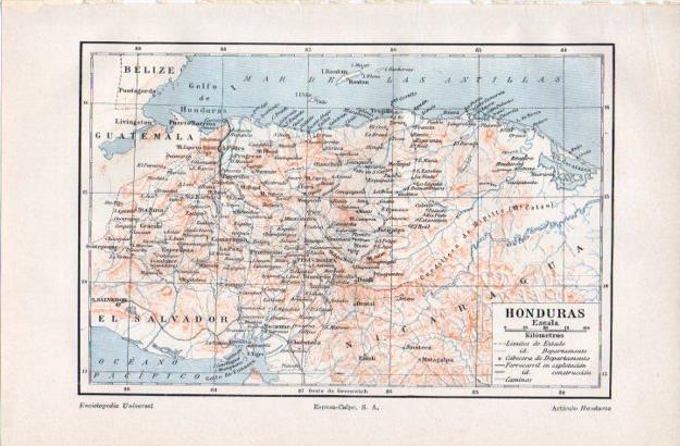 LAMINA V42932: Mapa de Honduras