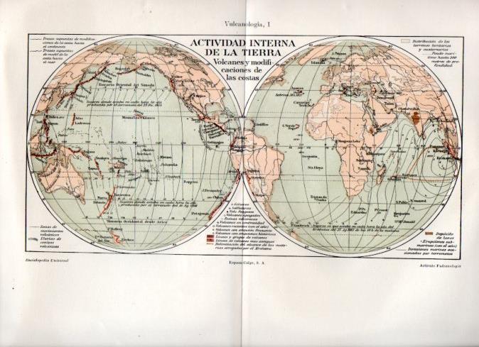 LAMINA V42942: Mapa terrestre de la actividad interna de la tierra
