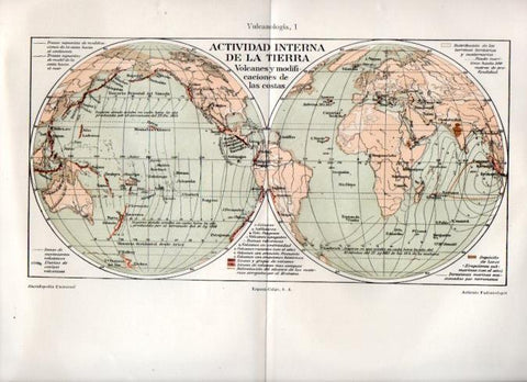 LAMINA V42942: Mapa terrestre de la actividad interna de la tierra