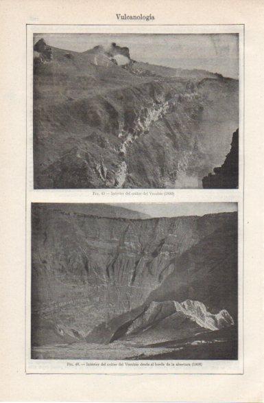 LAMINA V42855: Interior del crater del Vesubio en 1895 y 1906