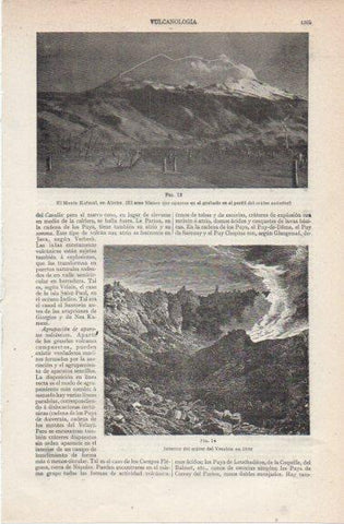 LAMINA V42850: El monte Katmai y Crater del Vesubio en 1882