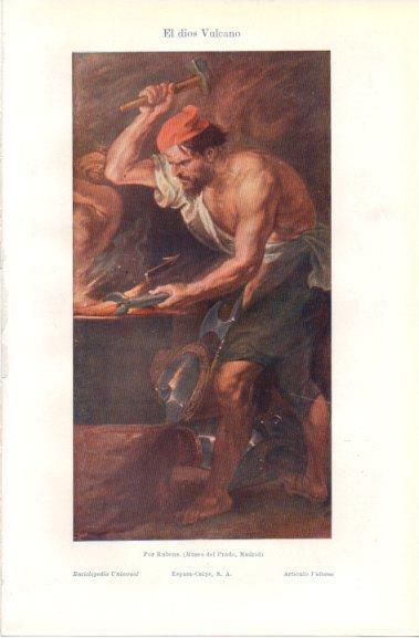 LAMINA V42846: El dios Vulcano por Rubens