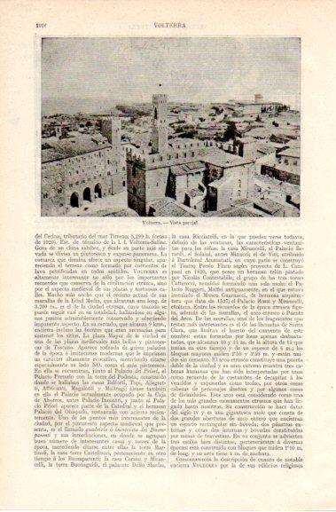 LAMINA V42827: Vista parcial de Volterra, Italia