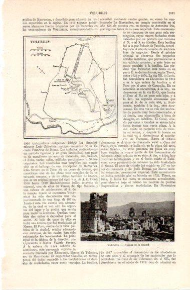 LAMINA V42830: Ruinas y plano de Volubilis