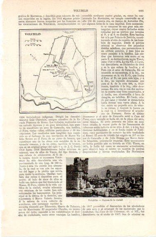 LAMINA V42830: Ruinas y plano de Volubilis