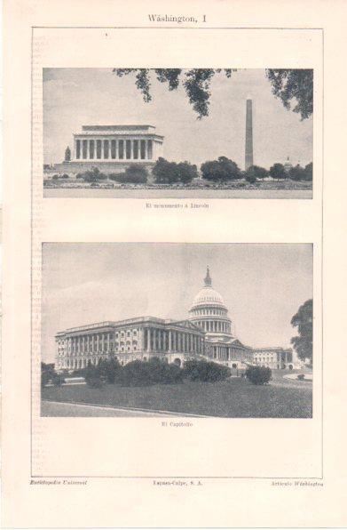 LAMINA V42872: Monumento a Lincoln y El Capitolio, Washington