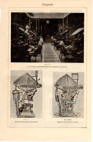 LAMINA V42679: Seccion de Linotypes en La Vanguardia de Barcelona