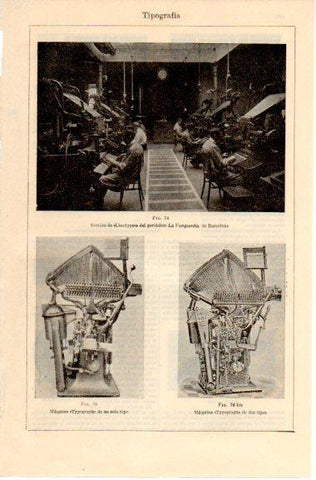 LAMINA V42679: Seccion de Linotypes en La Vanguardia de Barcelona