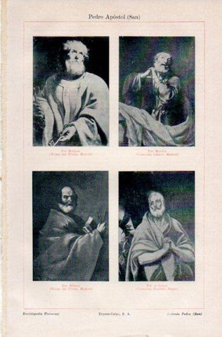 LAMINA V42494: San Pedro por Rubens, Murillo, Ribera y el Greco