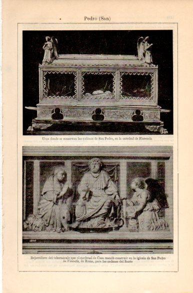 LAMINA V42493: Urna con las cadenas de San Pedro en Florencia