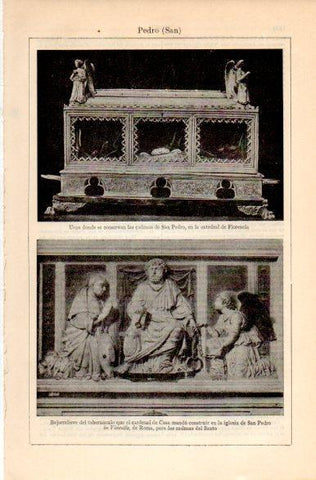 LAMINA V42493: Urna con las cadenas de San Pedro en Florencia