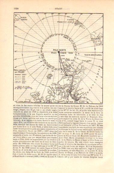 LAMINA V42471: Mapa de las rutas seguida por Peary