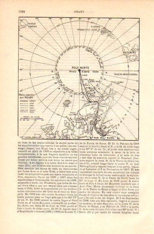 LAMINA V42471: Mapa de las rutas seguida por Peary