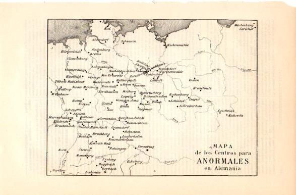 LAMINA V42479: Mapa de los Centros para anormales en Alemania