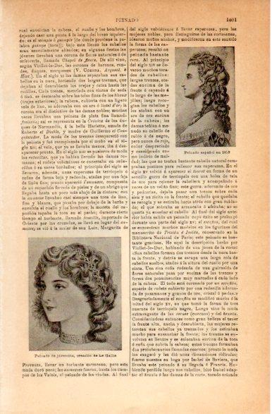LAMINA V42511: Peinado español y de jovencita
