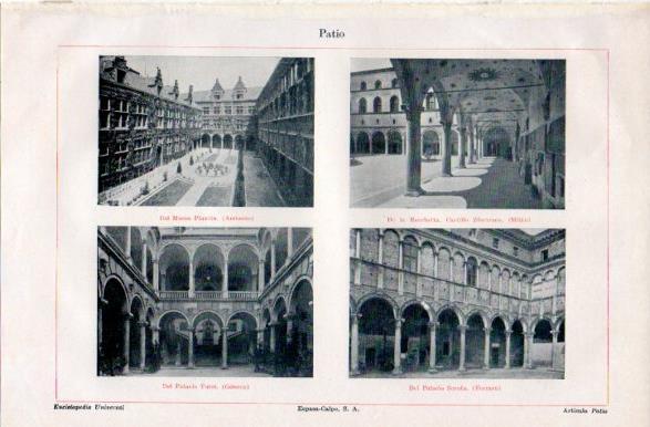 LAMINA V42417: Patios del Museo Plantin y Palacios Tursi y Serofa