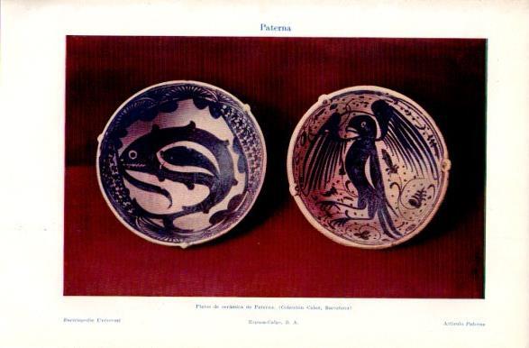 LAMINA V42411: Platos de ceramina de Paterna