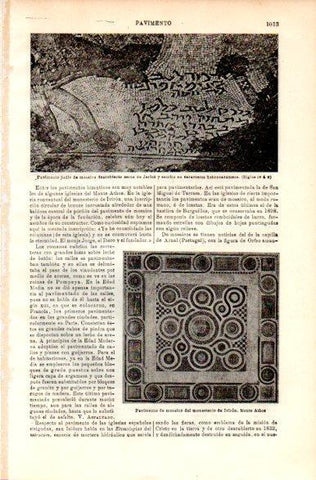 LAMINA V42453: Pavimento de mosaico del monasterio de Iviron, Monte Athos