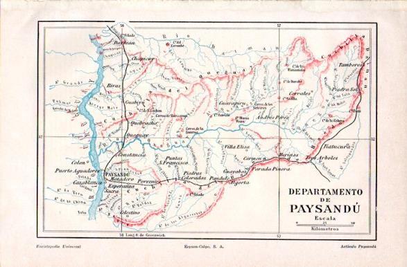 LAMINA V42457: Mapa del Departamento de Paysandy