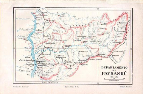 LAMINA V42457: Mapa del Departamento de Paysandy