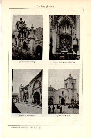 LAMINA V42467: Iglesias y Convento en La Paz, Bolivia