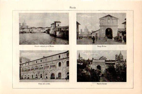 LAMINA V42446: Vistas varias de Pavia