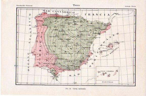 LAMINA V42613: Mapa de España curvas isanomalas 