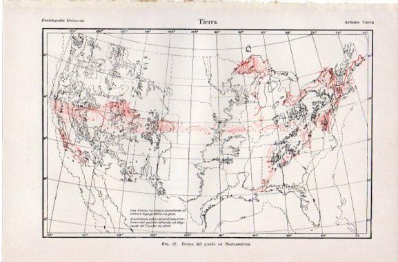 LAMINA V42615: Mapa de Norteamerica de la forma del geoide 
