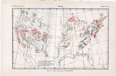 LAMINA V42615: Mapa de Norteamerica de la forma del geoide 